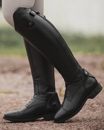 Läderridstövel AMY Svart