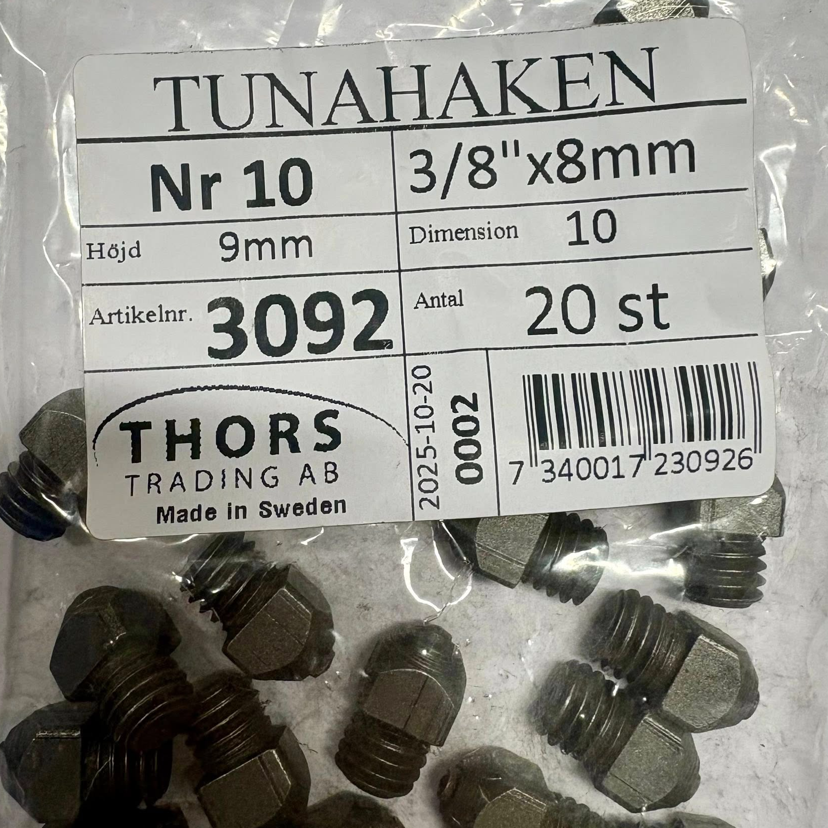 Isbrodd nr 10 20-pack 3/8